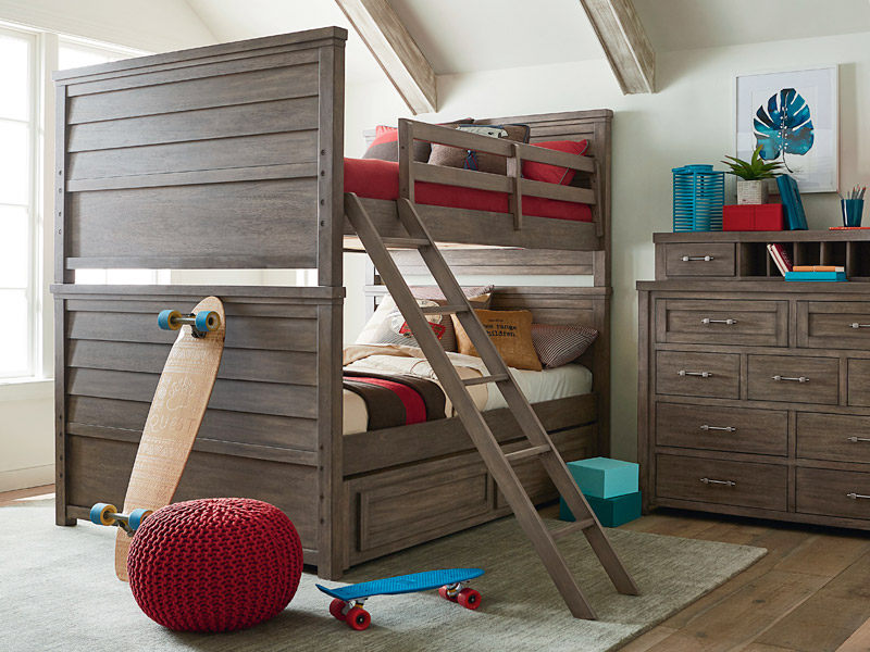 buckeye bunk bed full over full with underbed storage drawers